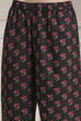 Black Cotton Printed Straight Suit Set image number 2