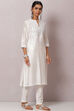 White Solid Nylon Viscose Classic Straight Kurta image number 3