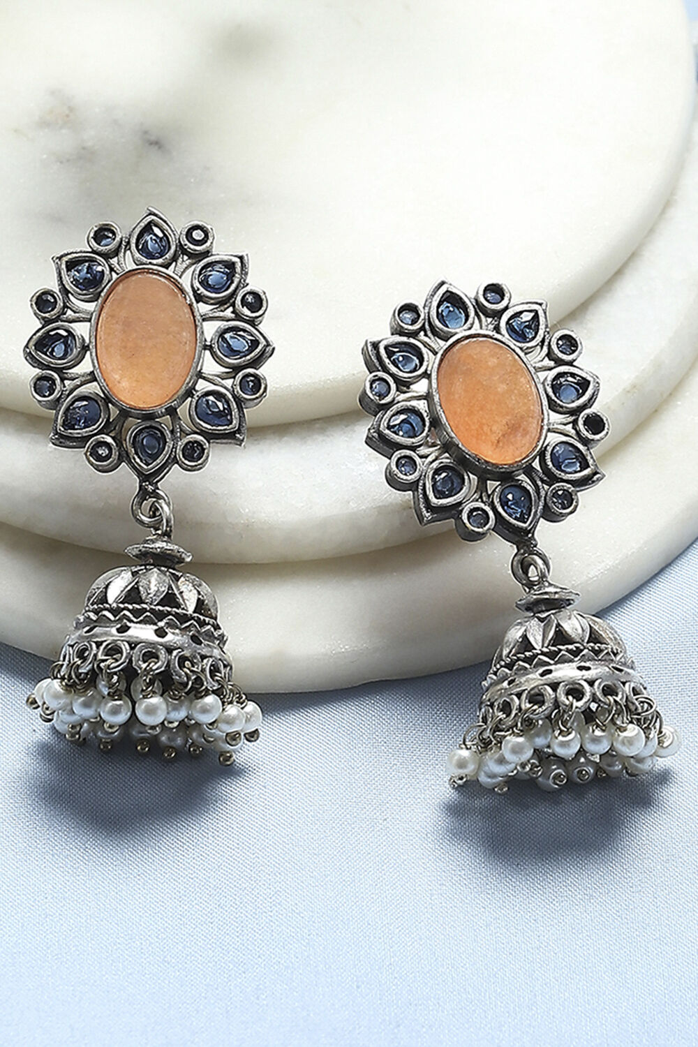 Peach Brass Jhumka image number 0