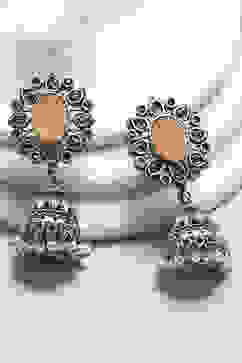 Peach Brass Jhumka image number 0