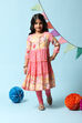 Yellow Rayon Flared Printed Kurta Set image number 0