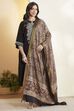 Maroon Chennur Silk Floral Printed Dupatta image number 0
