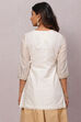 Off White Straight Art Silk Short Printed Kurti image number 5