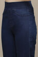 Indigo Cotton Blend Solid Jeggings image number 1