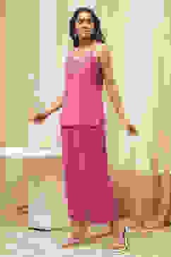 Pink Embroidered Straight Kurta Set image number 7