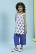 White Cotton Straight Kurta Pants Set image number 3