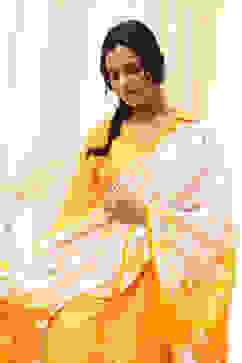 Yellow Bandhani Printed A-Line Suit Set image number 7