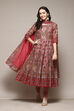 Sap Green Cotton Anarkali Kurta Churidar Suit Set image number 0