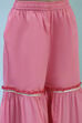 Pink Cotton Gathered Suit Set image number 2