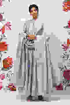 Rohit Bal Powder Blue Cotton Blend Anarkali Kurta Suit Set image number 0