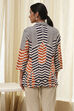Orange Printed Straight Jacket image number 3
