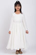 Off White Cotton Anarkali Kurta Churidar Suit Set image number 3