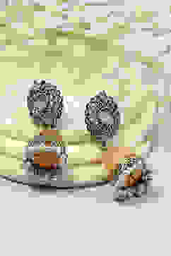 Mint Green Brass Jhumka image number 0