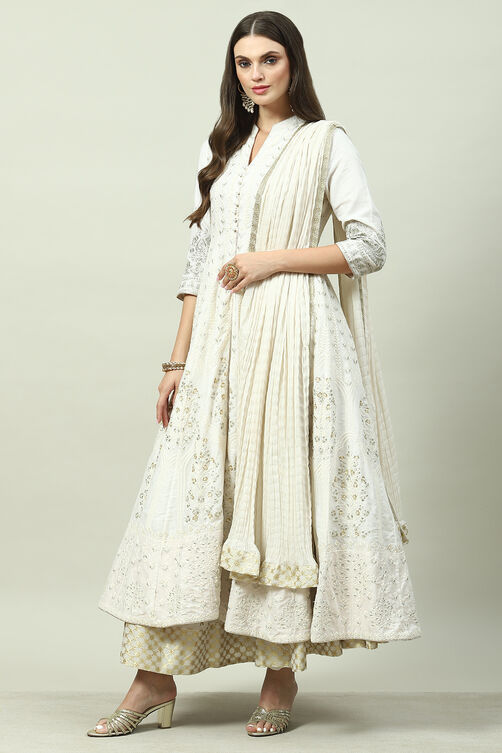 Blush Pink Cotton Anarkali Kurta Lehenga Suit Set image number 5
