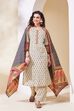 Beige Cotton Straight Suit Set image number 0