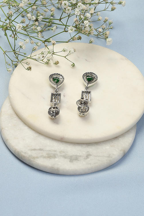 Green Brass Earrings image number 2