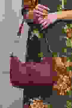 Maroon PU Shoulder Bag image number 7