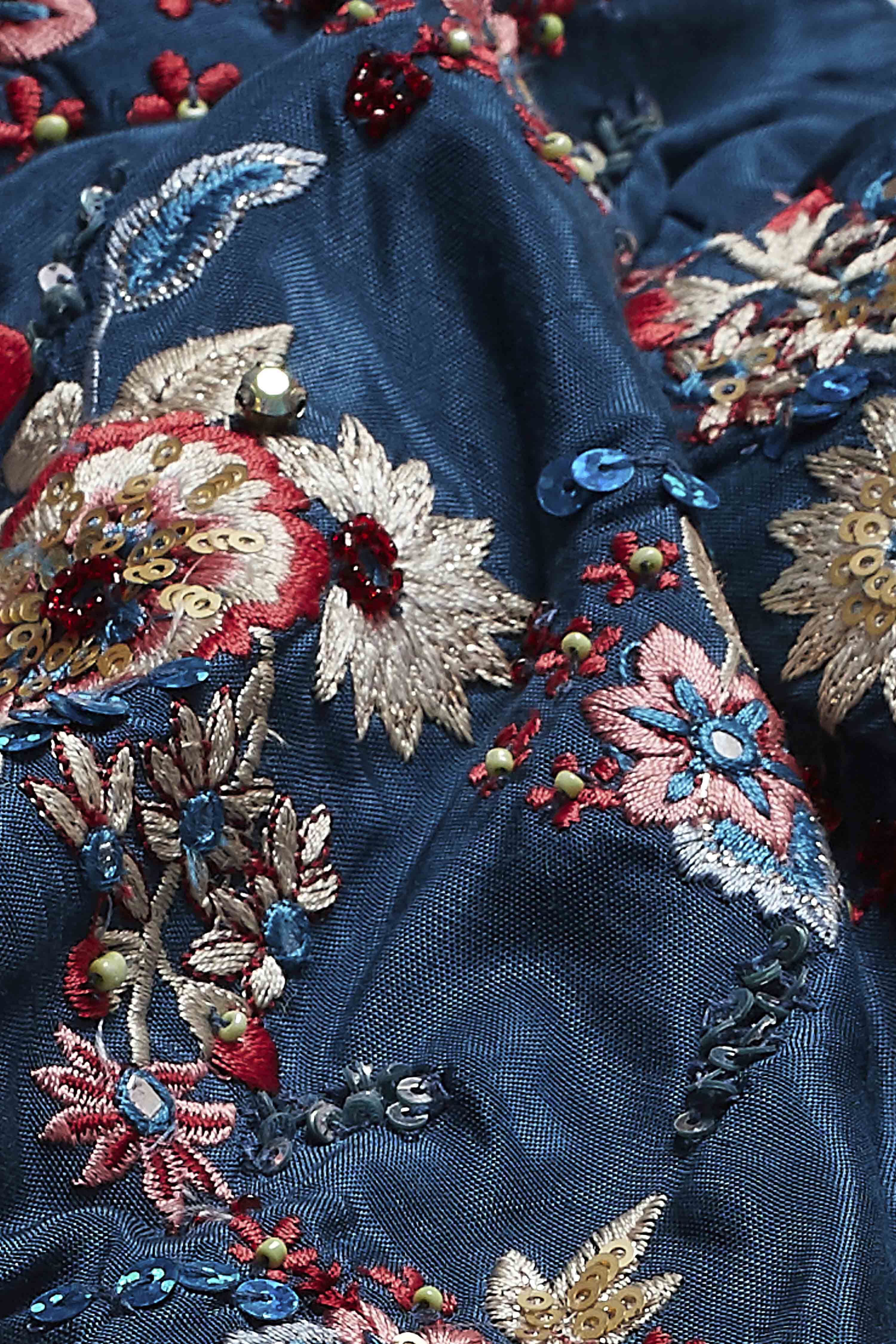 Blue Viscose Rayon Printed Lehenga Set image number 4