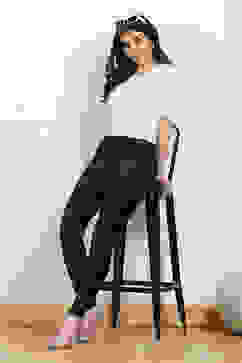 Navy Cotton Solid Jeggings image number 0