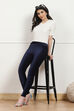 Burgundy Cotton Solid Jeggings image number 0