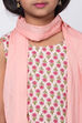Peach Cotton Straight Straight Kurta Palazzo Suit Set image number 1