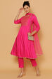 Blue Rayon Kalidar Kurta Slim Pant Suit Set image number 4