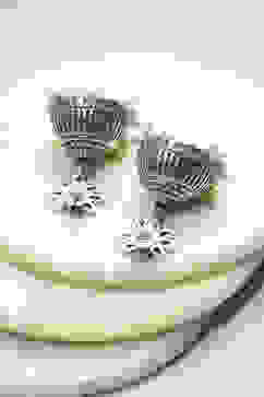 Pink Oxidised Floral Jhumkas image number 2