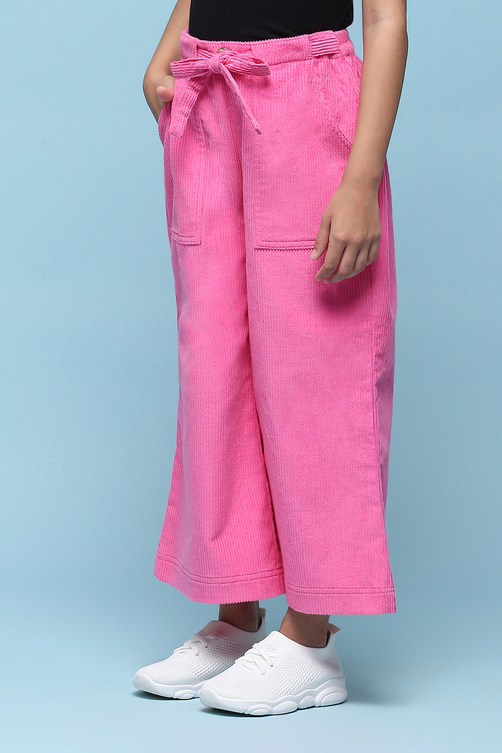 Buy Pink Cotton Solid Pants Online at Biba India