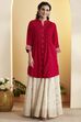 Pink Viscose Blend A Line Kurta image number 0