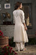 Off White Cotton Silk Anarkali Suit Set image number 4