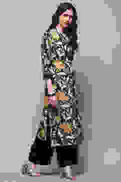 Black Rayon Straight Kurta Set image number 5