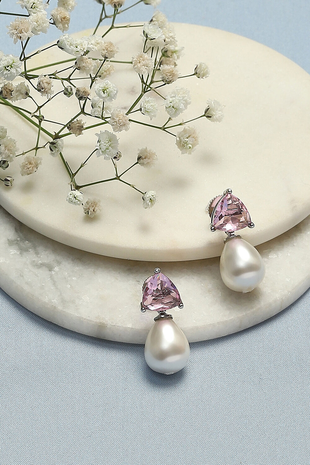 Pink Brass Earrings image number 0