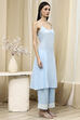 Blue Viscose Kalidar Suit Set image number 7