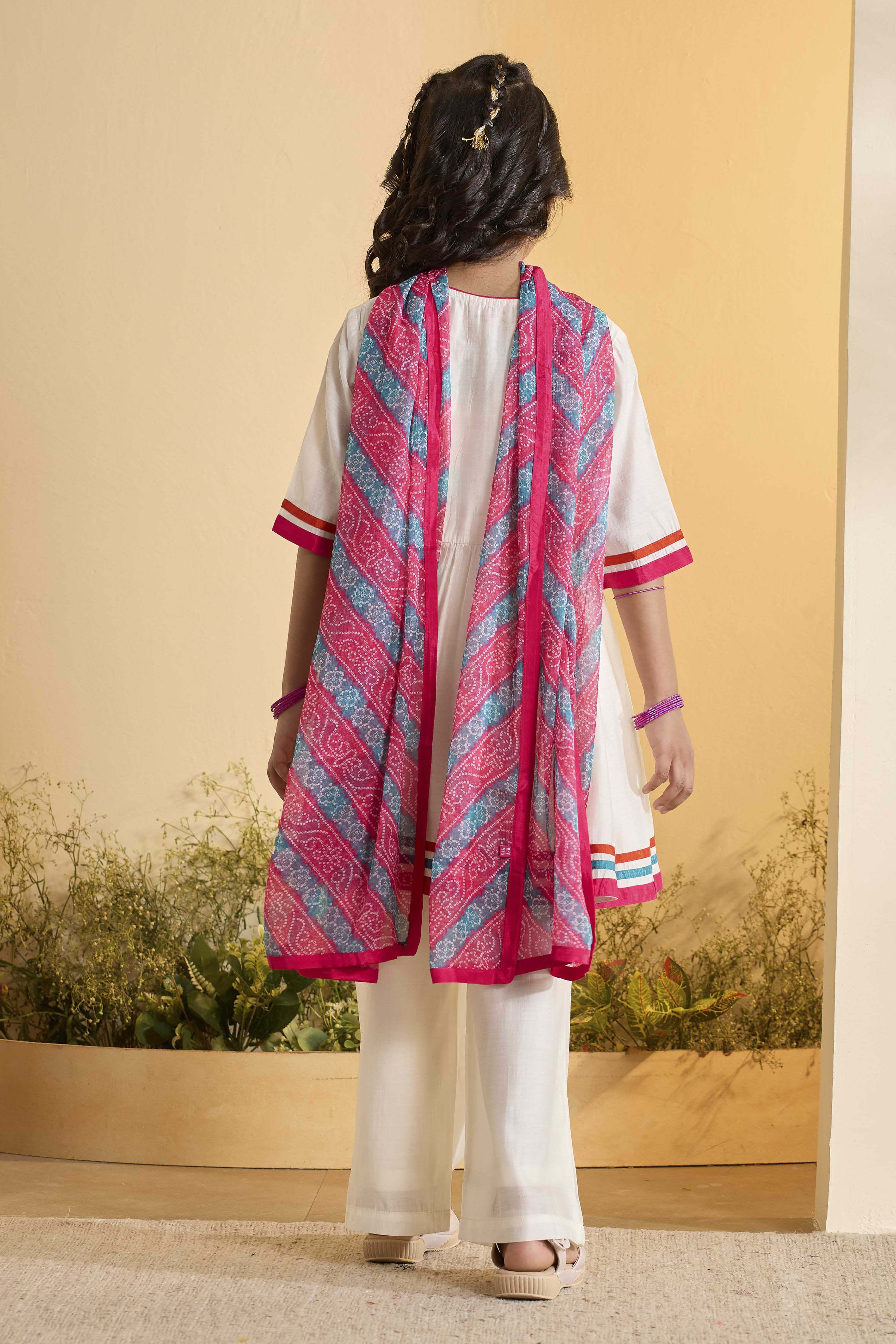 White Viscose Blend Peplum Kurta Set image number 4