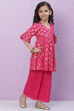 Black Rayon Flared Printed kurta Set image number 3