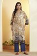 Navy Viscose Rayon Straight Kurta image number 5