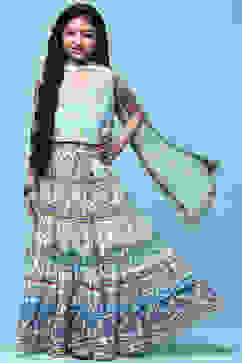 White Tiered Lehenga With Printed Blouse & Net Dupatta image number 7