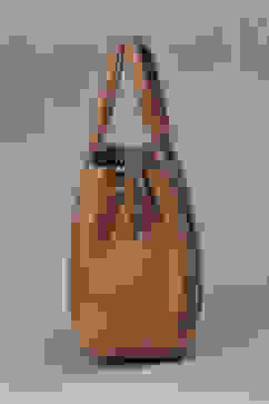 Brown PU Satchel image number 4