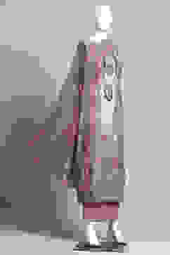 Wine Muslin Unstitched Suit Set image number 0