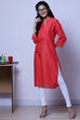 Peach Cotton Flax Kurta image number 4
