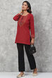Mustard Straight Poly Metallic Kurta image number 5