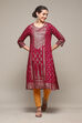 Plum LIVA Straight Printed Kurta image number 0