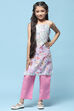 Mint Blue Cotton Yoke Embroidered Kurta With Solid Palazzo image number 6