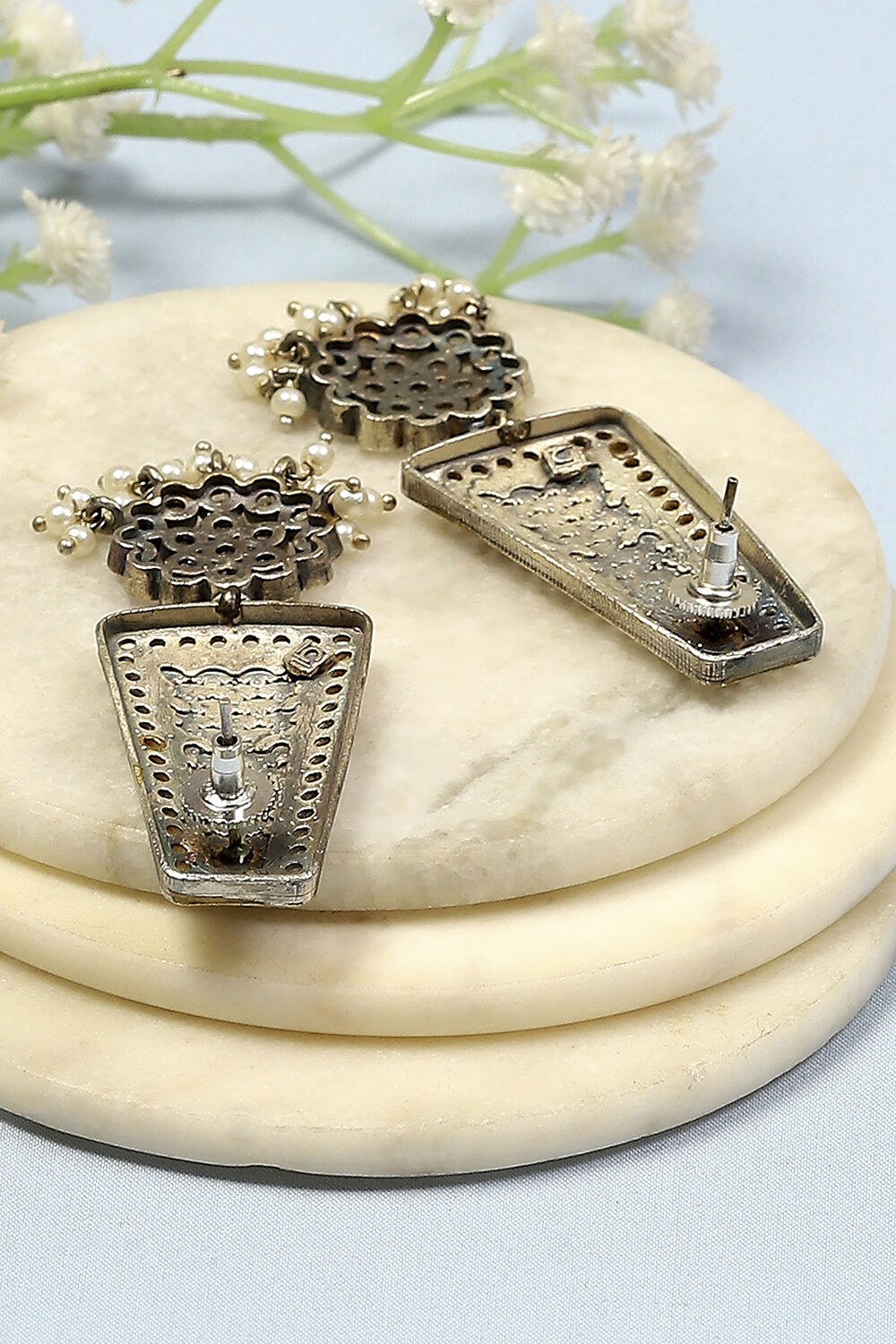 Off White Brass Drop & Danglers image number 2