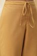 Cream-Colored Cotton Solid Regular Pants image number 1