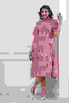 Pink Cotton Flared Dress image number 0