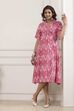 Pink Cotton Flared Dress image number 0