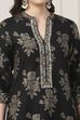 Black Cotton Straight Kurta Palazzo Suit Set image number 1