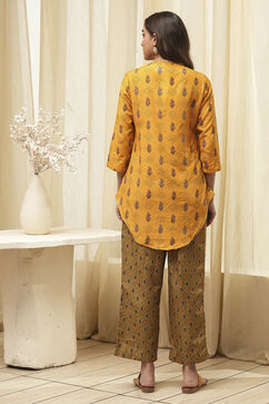 Yellow Art Silk Straight 2 Piece Set image number 4