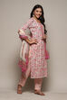 Pink Cotton Handloom Unstitched Suit Set image number 7